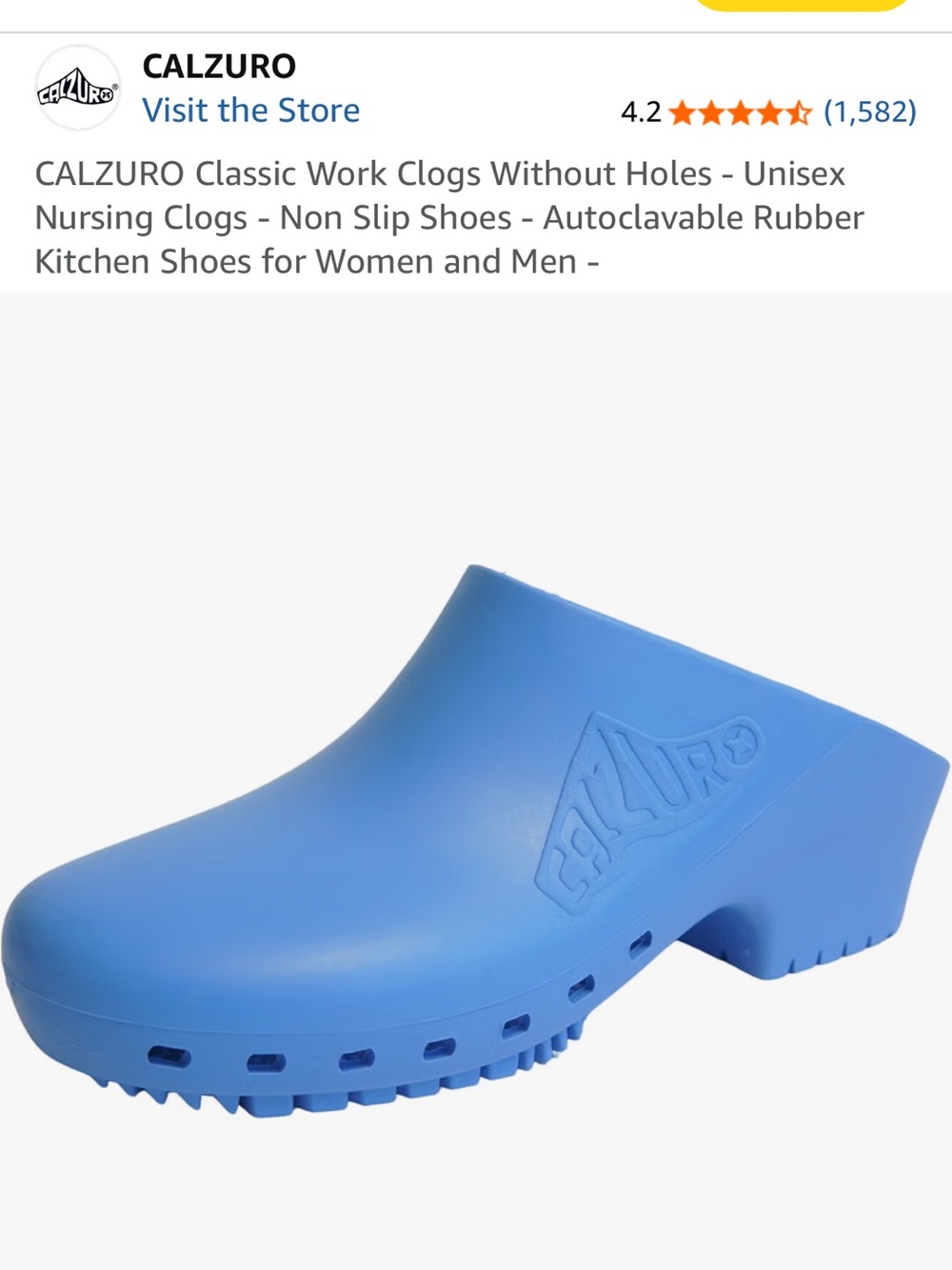 CALZURO Women's Slip-On Work Clog in Blue